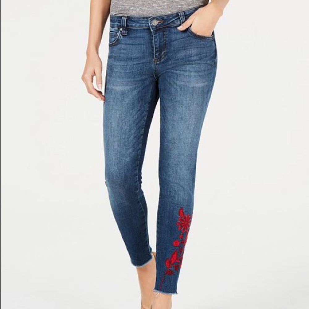 Kut From The Kloth Connie Ankle Skinny Flower NWT